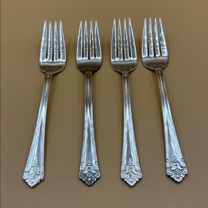 1847 Rogers Bros (IS) Her Majesty - Four Salad/Dessert Forks #6